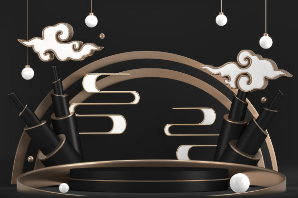 日式裙台，适合产品装饰。3d渲染图片下载