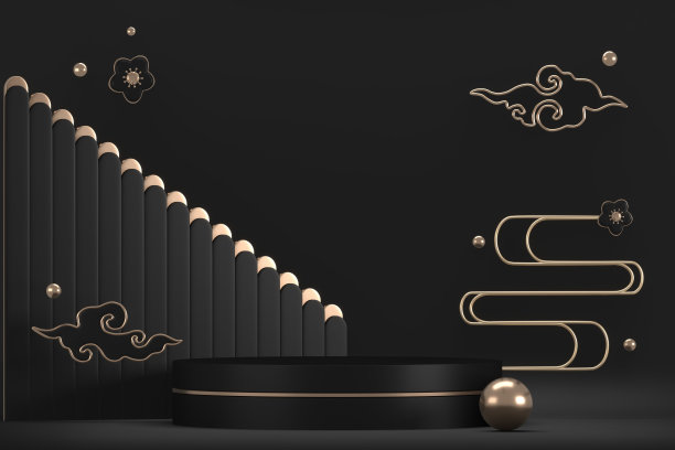 日式裙台，适合产品装饰。3d渲染图片下载