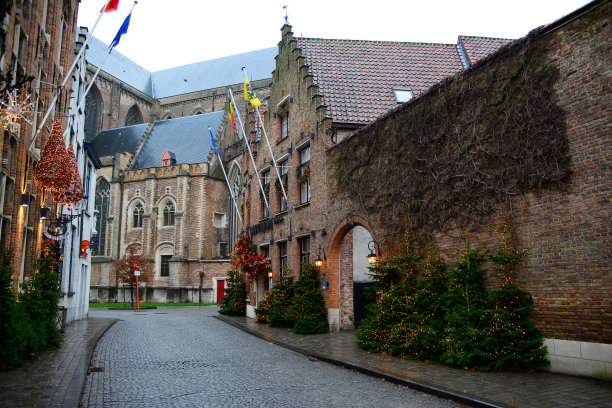 布鲁日，比利时，欧洲，风景如画的街道图片下载