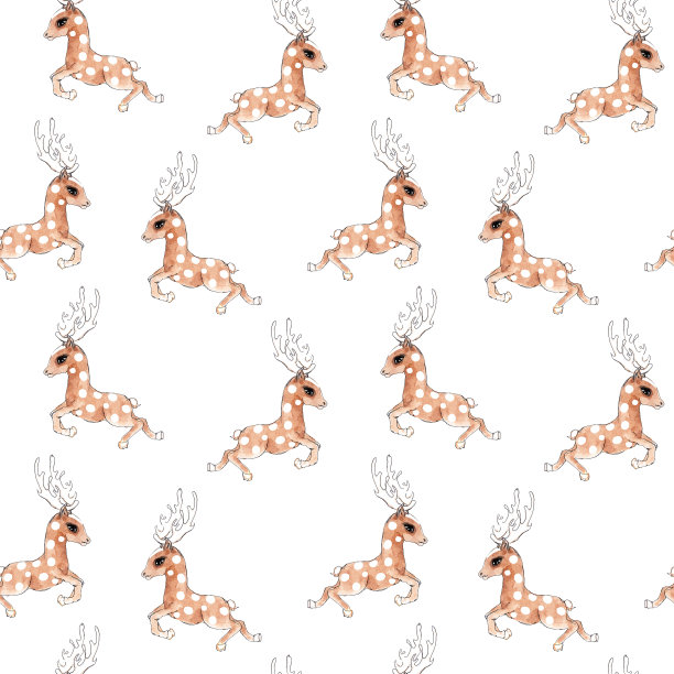 圣诞姜饼饼干水彩手绘艺术复古无缝图案图片下载