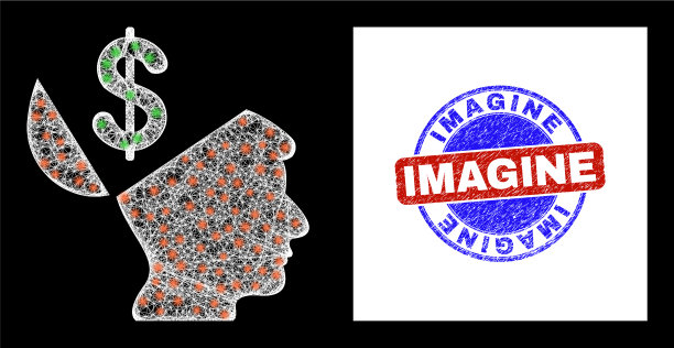 双色橡胶想象邮票和发光不规则图片下载