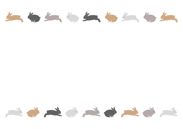 兔子的模式。装饰框的设计。矢量插图。图片下载