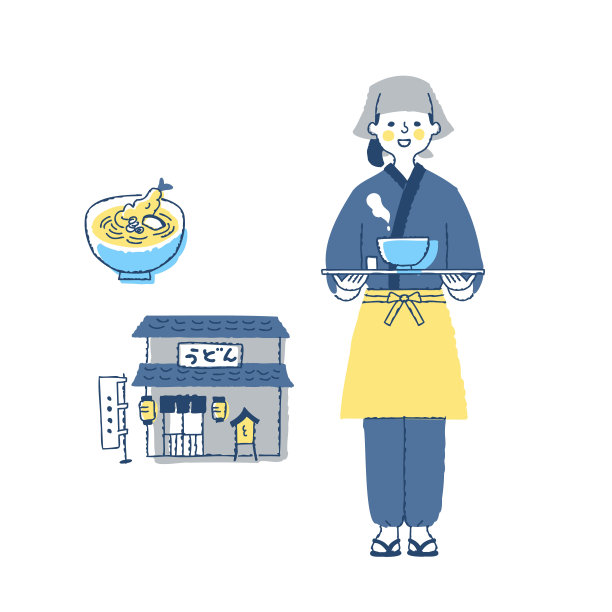 乌冬面商店的女店员图片下载