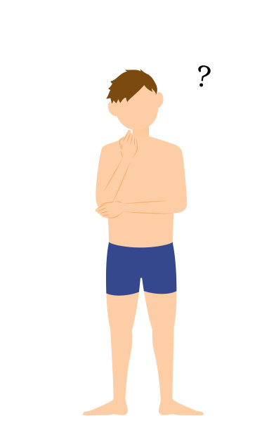 男生，穿着泳装，有疑问图片下载