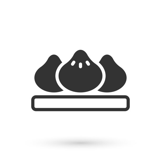 灰色饺子图标孤立在白色背景图片下载