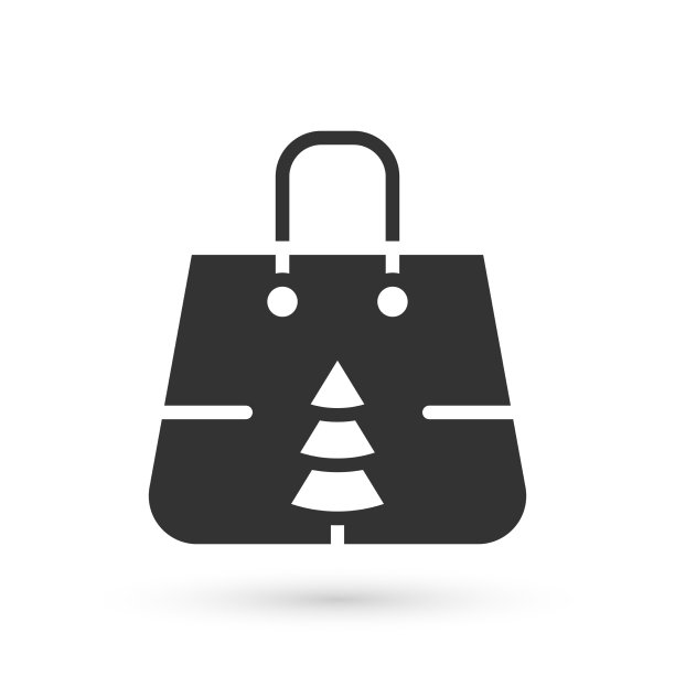 灰色圣诞纸购物袋与雪花图片下载