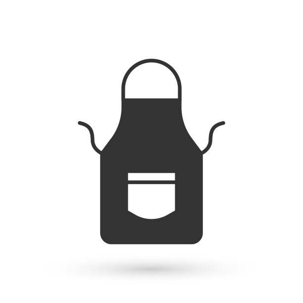 灰色铁匠围裙图标孤立在白色图片下载