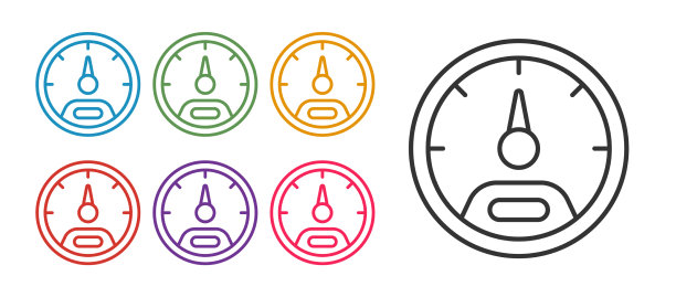 将直线速度计图标隔离在白色上图片下载