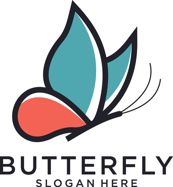 蝴蝶标志设计模板图片下载