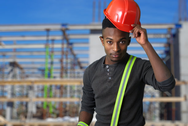 工地工人红帽安全帽安全工作防护装备图片下载