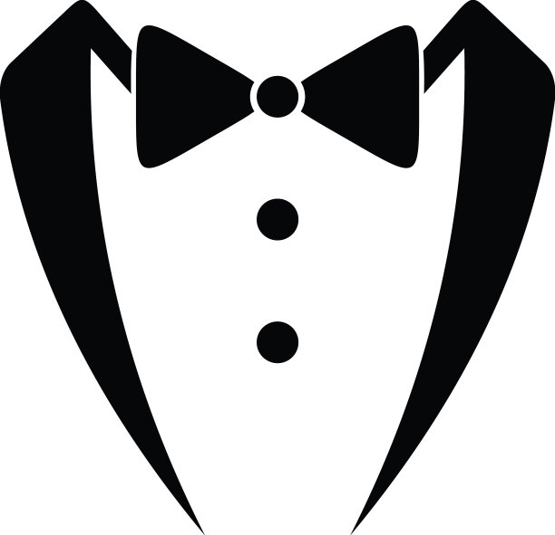 燕尾服绅士平面图标设计模板图片下载