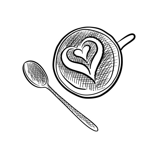 用咖啡画杯子的草图图片下载