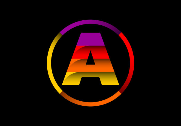 五彩缤纷的字母组合在一个圆圈里图片下载