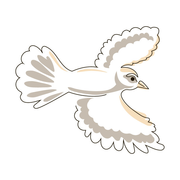 鸟在飞翔的涂鸦风格。矢量插图孤立在白色背景上图片下载
