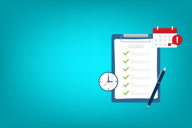 会议议程。提醒与事件列表和时间表。与备忘录表示,图片下载