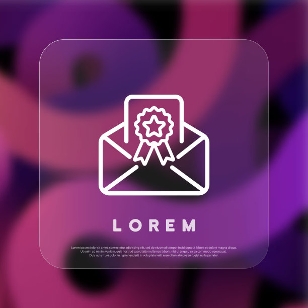 带有文凭图标的信封。证书或文档图标。Glassmorphism风格。矢量线图标的业务和广告图片下载