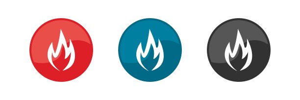 火图标集。矢量插图。图片下载