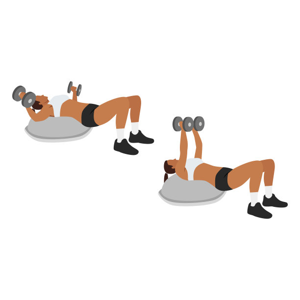 女子做博苏球胸哑铃飞图片下载