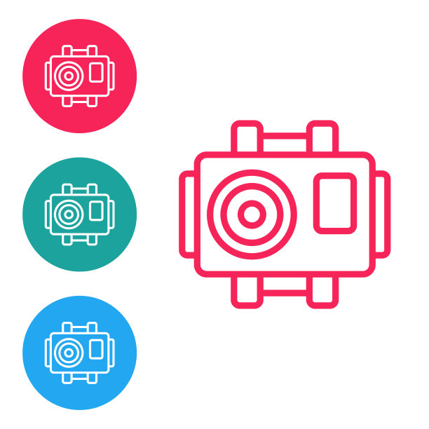 潜水员用的红色相机图标被隔离了图片下载