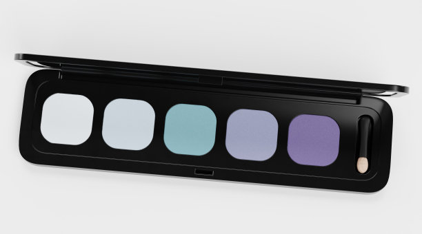 逼真的3D渲染眼影调色板图片下载