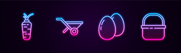 定线胡萝卜手推车鸡鸡蛋和图片下载