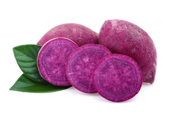 白色背景分离的紫色甘薯图片下载