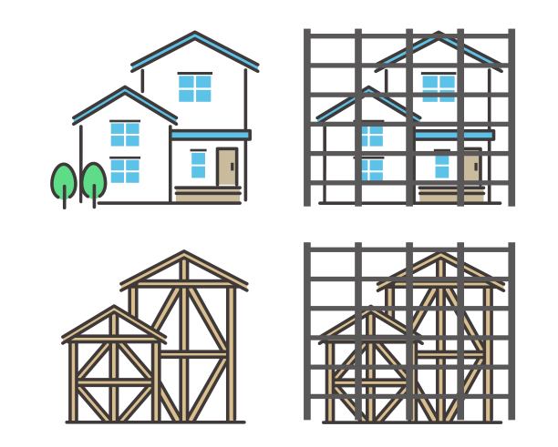 房屋改造和新的矢量插图材料/图标/房子/家图片下载