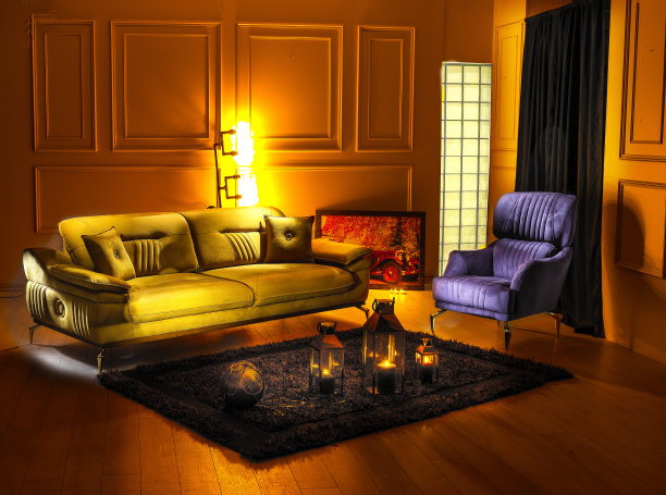 家具扶手椅的戏剧性镜头与光线图片下载