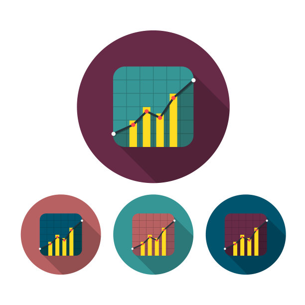股市图标集合平设计长图片下载