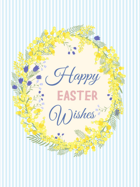 快乐的复活节背景花圈图片下载