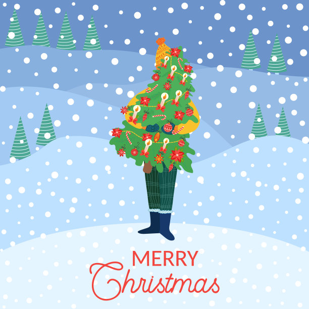 圣诞快乐，新年快乐时尚复古风图片下载