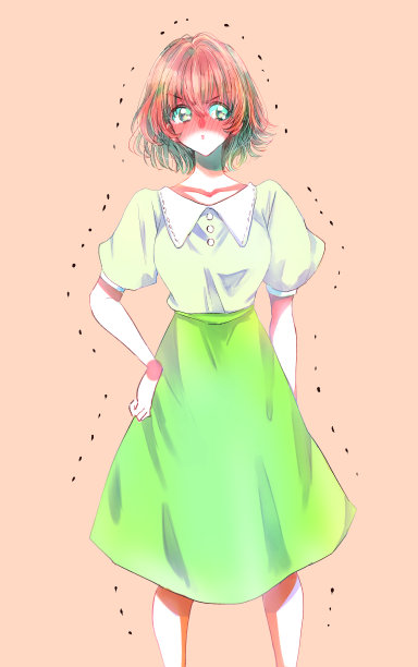 一个可爱的站着的女人的插图图片下载