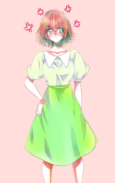 一个可爱的站着的女人的插图图片下载