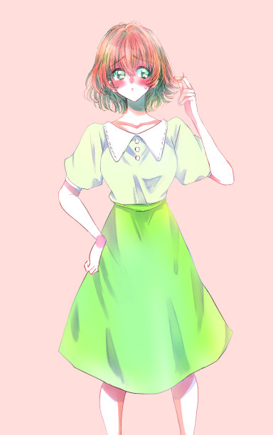 一个可爱的站着的女人的插图图片下载