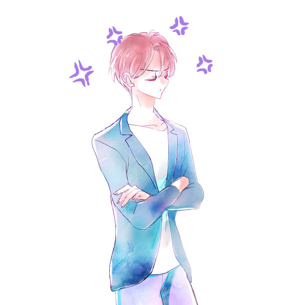 一个站着的英俊男子的插图图片下载