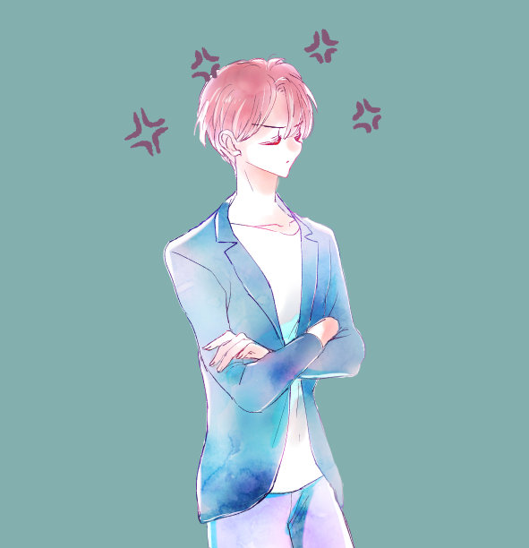 一个站着的英俊男子的插图图片下载