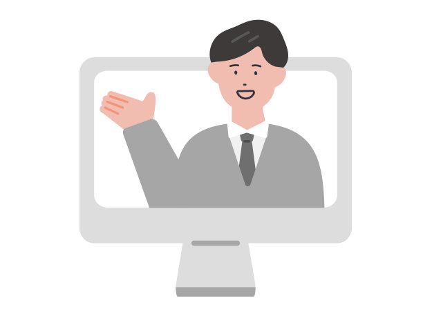 一名男子在网上解释图片下载