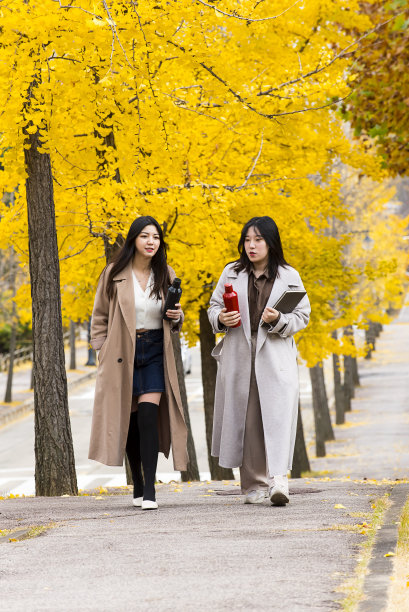 女大学生秋季校园生活图片下载