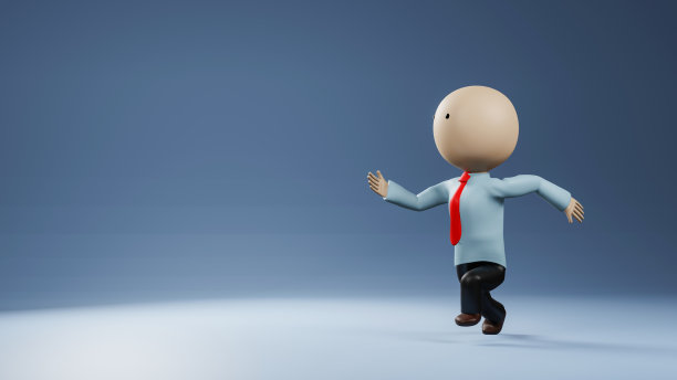 卡通人物商人正在经营。三维渲染图片下载