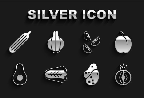 设置卷心菜，李子，水果，西红柿，土豆，鳄梨图片下载