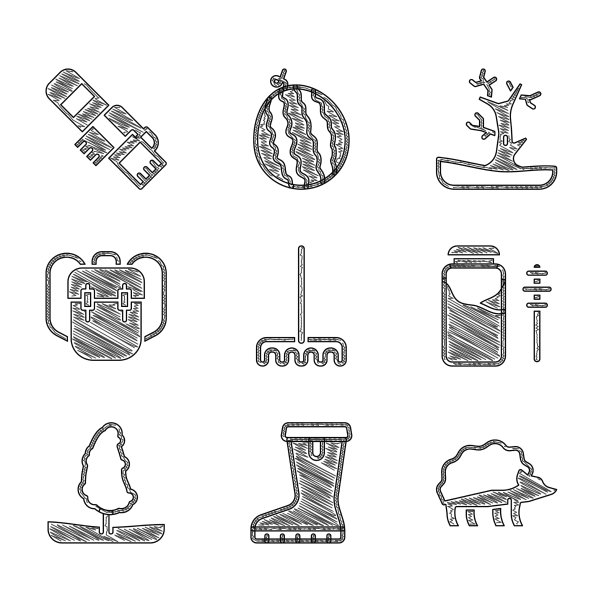 集园林耙防水胶靴刺猬图片下载