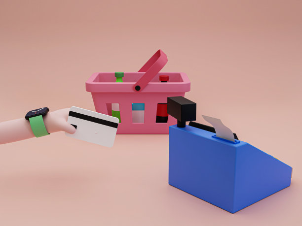 3d卡通支付概念。图片下载