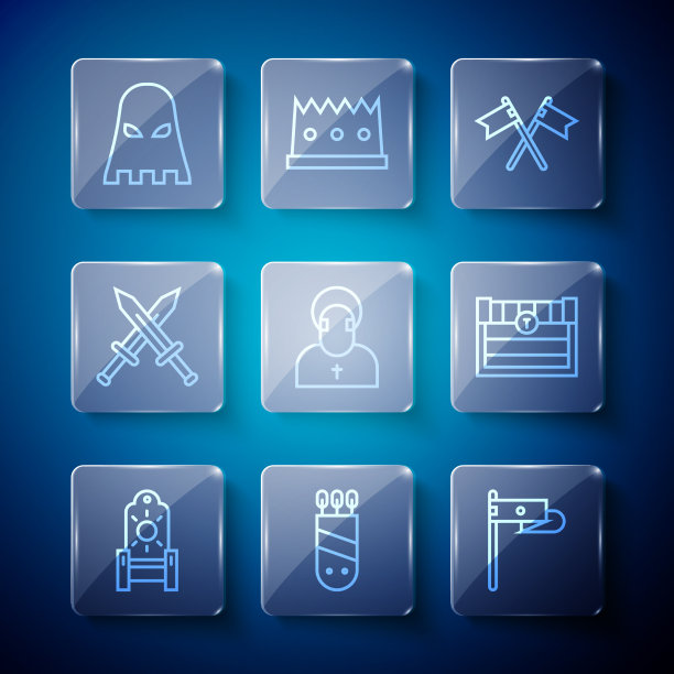 设置线中世纪宝座箭筒旗图片下载