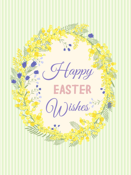 快乐的复活节背景花圈图片下载