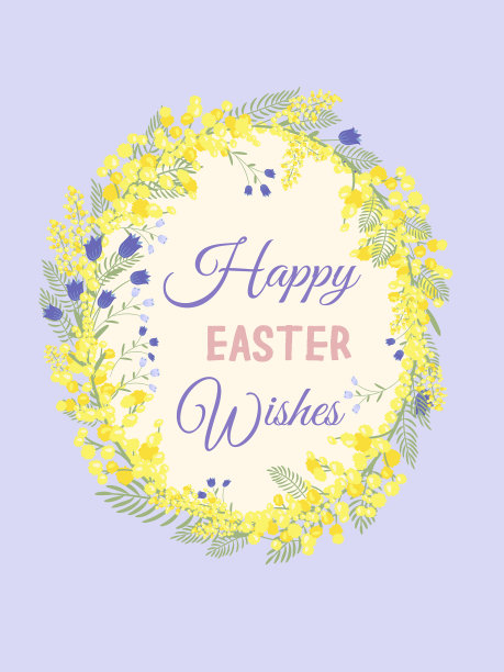 快乐的复活节背景花圈图片下载