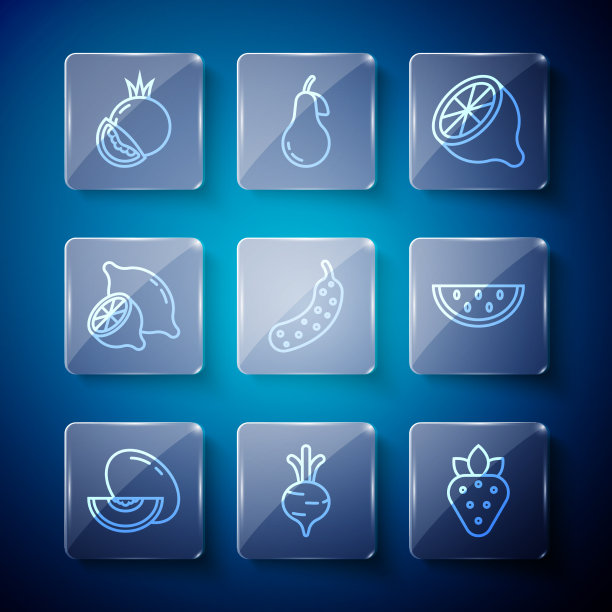 定线瓜果甜菜草莓柠檬图片下载