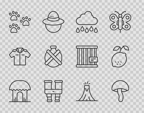 定线非洲小屋蘑菇云与雨图片下载