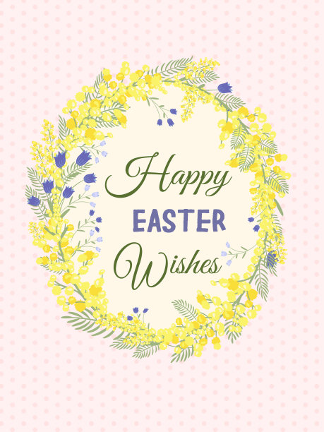 快乐的复活节背景花圈图片下载