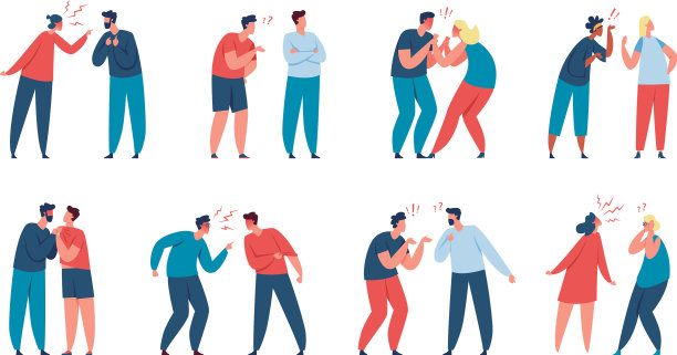 愤怒的人争论角色，对每个角色大喊大叫图片下载