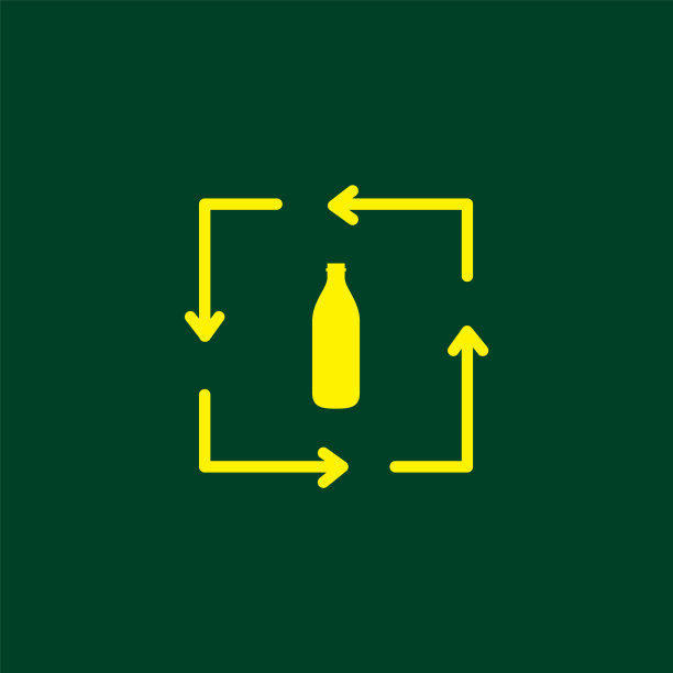 扁平瓶塑料箭头回收标志图片下载